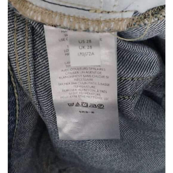 Free People We The Free Maggie Mid-Rise Straight Leg Jeans Distressed Cutoff 28 - Picture 9 of 9